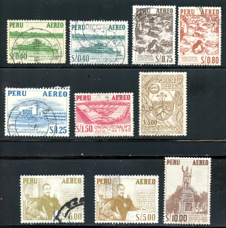 LOT 32506 USED C115/C122 AIRMAIL    STAMPS FROM PERU - Image 1 of 1