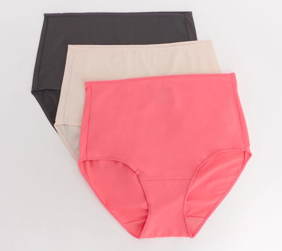 Breezies 3 Pack Stretch Micro Full Brief Panties Flamingo Pack S New - Image 1 of 1