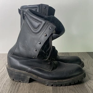 ALL AMERICAN MFG 10" Black Leather Size 15 EEE Wildland Fire Fighting Boots Read - Picture 1 of 10