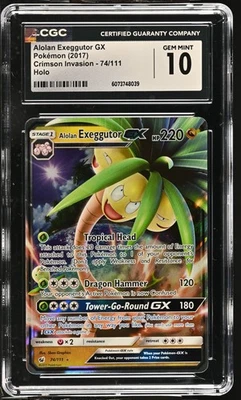 ALOLAN EXEGGUTOR GX Crimson Invasion Holo #74 CGC 10 Pokemon [Nostalgium] - Image 1 of 2