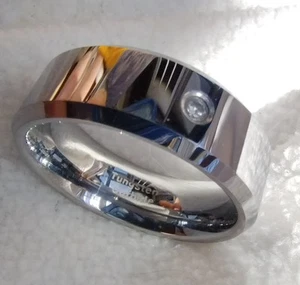 Tungsten Carbide Mens Brushed Silvertone Size 10.5 Wedding DIAMOND BAND RING MAN - Picture 1 of 9