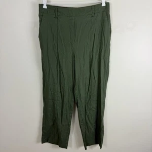 Sussan Size 14 Pants Green Khaki  Linen Wide Leg Elastic Waist - Bild 1 von 4