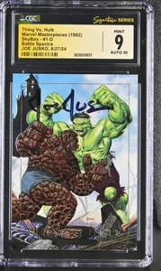 Marvel Masterpieces Thing vs Hulk CGC 9 AUTO 10 signed Joe Jusko BATTLE SPECTRA - Picture 1 of 1
