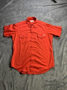 Vintage Roebucks Shirt Mens Extra Large Red Western Pearl Snap Made USA 70s 80s - Picture 1 of 7