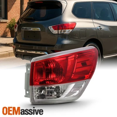 For 2013-2016 Nissan Pathfinder Halogen Chrome Red Tail Light Outer Passenger - Image 1 of 4