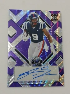 Scheda autografa certificata Jerrion Ealy Kansas City Chiefs 2022 bozza metallo foglia  - Foto 1 di 2