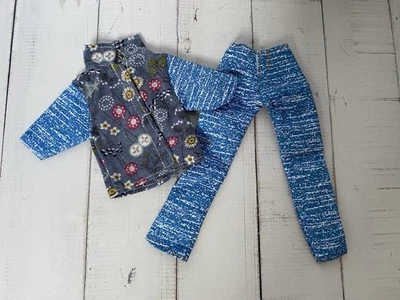 Ken Paul Doll Blue Stonewash Top Shirt Trousers Outfit Clothes Clothing Set (A7) - Image 1 of 4