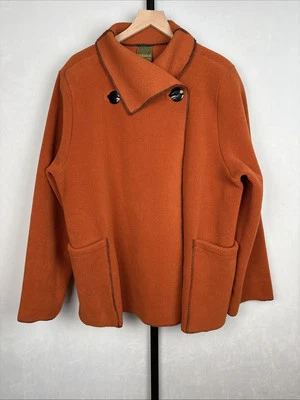 Chaqueta Maralyce Ferree Mujer Grande Naranja Polar Abrigo Envoltura Gran Tamaño Lagenlook Foto 1 de 4