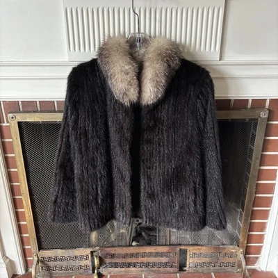 Chaqueta visón marrón vintage para mujer mediana Florence T. Weaver Foto 1 de 4