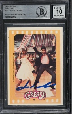 1978 Grease Stickers JOHN TRAVOLTA #18 BGS BAS Authentic Auto Autograph Signed - Image 1 of 2
