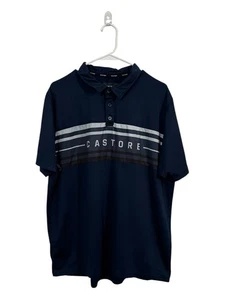 Castore Polo Shirt Men Size XL Navy Blue Performance Sports Short Sleeve - Picture 1 of 10
