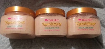  3 Tree Hut Tropical Mango Shea Exfoliating Sugar Scrub Vegan & Sulfate Free - Image 1 of 2