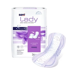 Seni Lady Ultimate Bladder Control Pads | 16.5" Long | Moderate Incontinence - Picture 1 of 2
