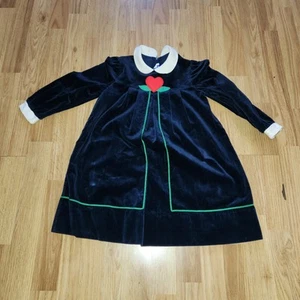 Vintage Florence Eiseman Navy Blue Jumper Dress with Flower Appliqués, size 6 - Picture 1 of 7