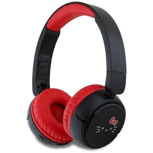 Hello Kitty Face Logo Bluetooth Wireless Headphones Black/Red - HKOBHV6ROKFR - Zdjęcie 1 z 1