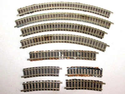 FLEISCHMANN PICCOLO N 1/160 LOT 9 RAILS COURBE A BALLAST N° 9120 9125 9127 9136 - Photo 1/2