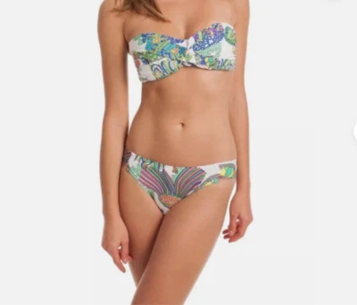Bikini bandeau y hipster fruncido Trina Turk Finding Dory talla 12 nuevo con etiquetas $144 Foto 1 de 4