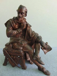 RELOJ ANTIGUO ANTIGUO DE ESTANTE DE MANTO MÁS GRANDE FIGURATIVO SUPERIOR ESTATUA HOMBRE SHAKESPEARE - Imagen 1 de 14
