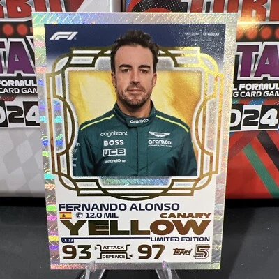 Topps F1 Turbo Attax 2024 - FERNANDO ALONSO Canary Yellow Limited Edition LE23 - image 1 of 3