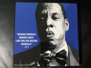 Bild POP ART  Jay-Z Rapper Beyonce Hip-Hop, Poster im Holzrahmen 25x25cm NEU - Picture 1 of 4