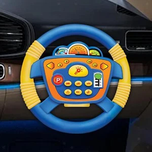 Driving Steering Wheel Toy Pretend Play Toy Educational Blue - Picture 1 of 7
