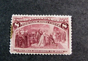 US Stamp Scott# 236 Columbus Restored to favor 1893 MH Has a stain L659 - Picture 1 of 2