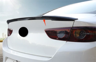 V Style ABS Rear Trunk Spoiler Wing Black For 2019-2025 Mazda 3 Axela Sedan - Image 1 of 3