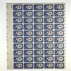 Scott 1016 - 1952 International Red Cross Full Sheet of 50 US 3¢ Stamps MHN - Picture 1 of 2