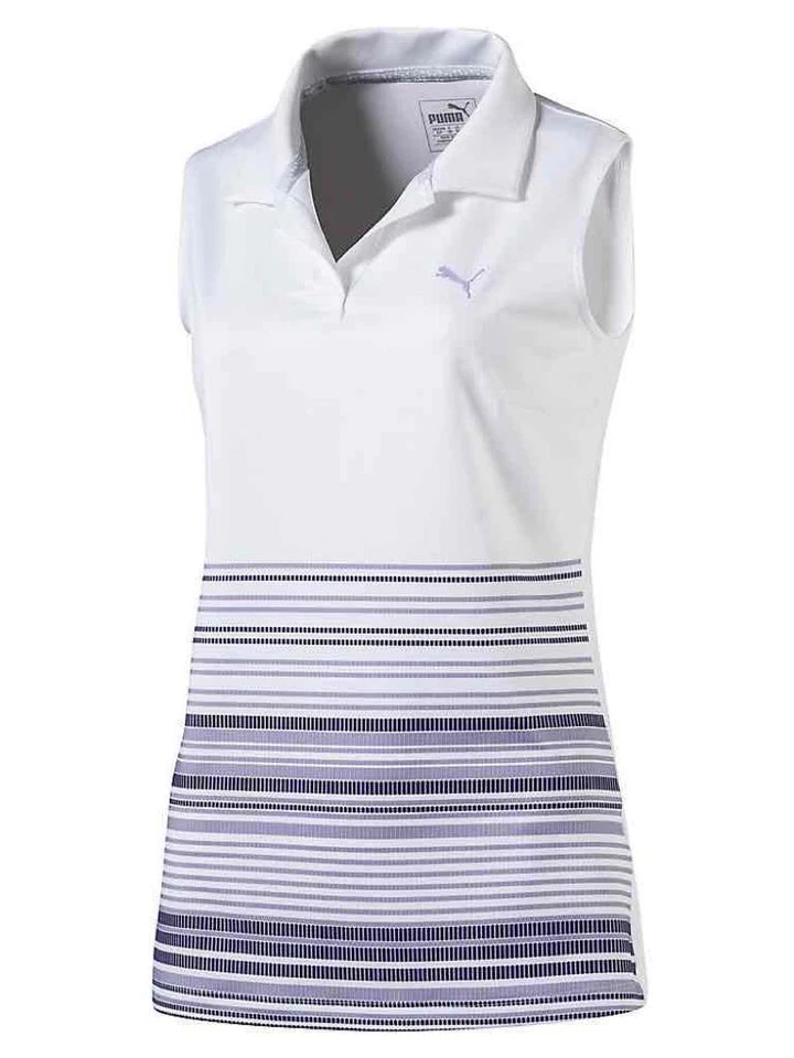 Polo "NUEVO" PUMA MUJER SIN MANGAS MAPA DE RUTA-XPEQUEÑO-BLANCO/PÚRPURA-#574774 Foto 1 de 1