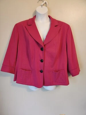 Chaqueta Blazer Larry Levine Classics Rosa Fucsia Aspecto Trapecio 30W Foto 1 de 4