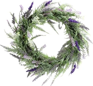 Admired By Nature Artificial 22” French Lavender Wreath - Picture 1 of 3