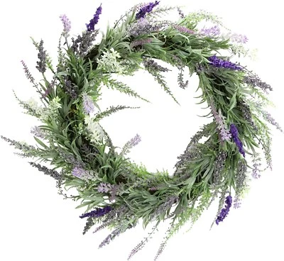 Admired By Nature Artificial 22” French Lavender Wreath - Image 1 of 3