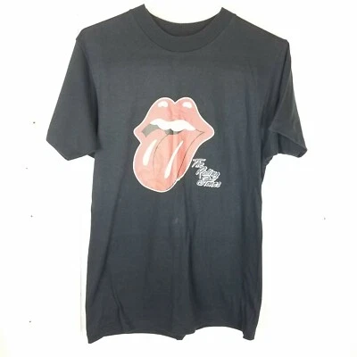 True Vtg Rolling Stones Tee Hanes 50-50 черный 1978 Взрослый размер M 38-40  - Изображение 1 из 4
