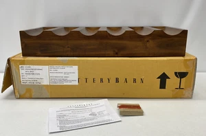 NEW IN BOX Pottery Barn Rustic Wood 24" Floating Entertaining Wine Bottle Shelf - Picture 1 of 4