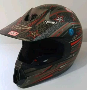 Fulmer Helmet AFR SIZE M Youth dirt bike Helmet Red Gold Grey Stars ROCKSTAR - Picture 1 of 19
