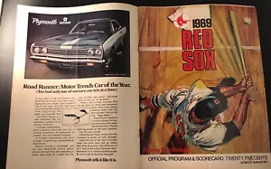 1969 Programa de los Medias Rojas de Boston Carl Yastrzemski/Tony Conigliaro/Ted Williams Ex - Imagen 1 de 7