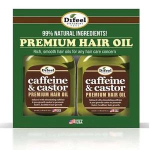 Difeel Caffeine & Castor Premium Hair Oil 7.1 Ounce - Deluxe 2-PC Gift Set - Picture 1 of 1