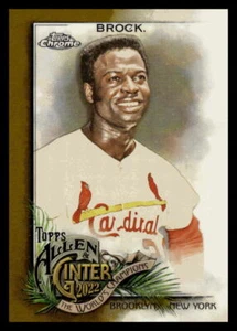 2022 Topps ALLEN & GINTER CHROME LOU BROCK GOLD REFRACTOR 45/50 CARDINALS #107 - Picture 1 of 2