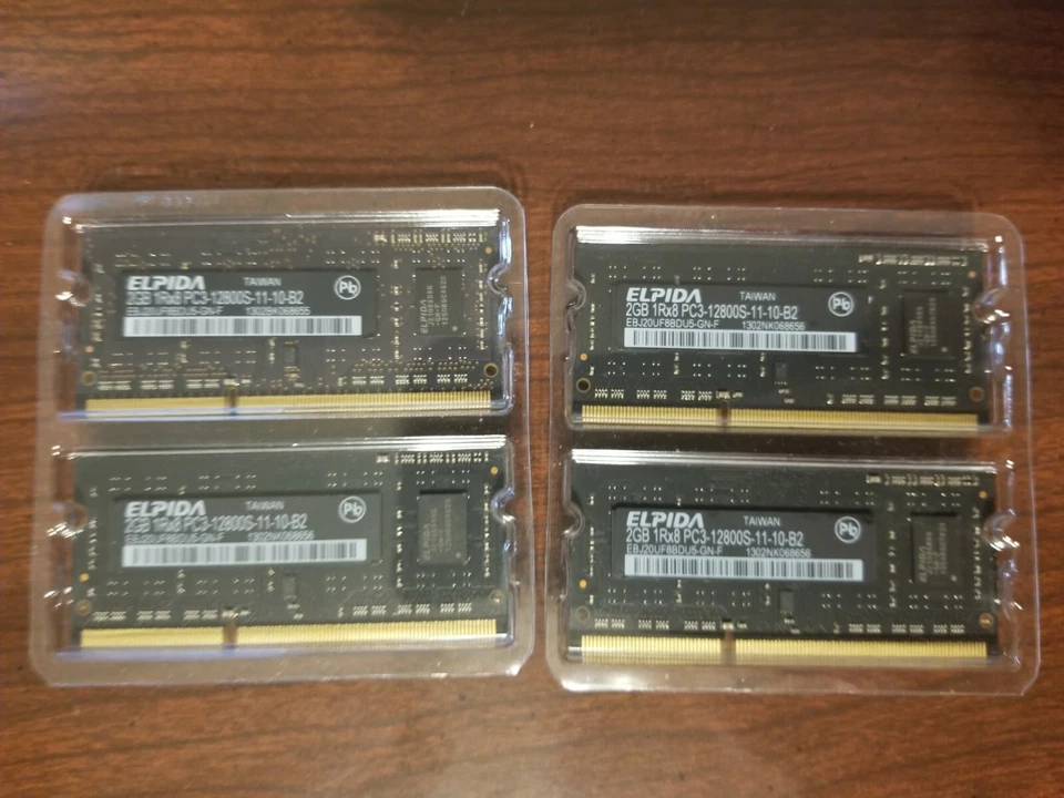 Apple EBJ20UF8BDU5-GN-F Elpida 8GB (4x2GB) PC3-12800S SODIMM Laptop Memory RAM - Image 1 of 4