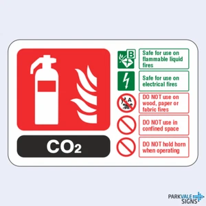 CO2 Fire Extinguisher ID Sign (landscape) - Picture 1 of 1