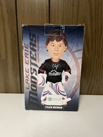 Lake Erie Monsters Tyler Weiman Hockey Goalie Bobble Head Brand New In Box Cover