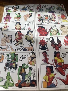 COOP Mark Of The Beast  Tatto Flash Set Hot Rod Punk Rock Pinup Girls Devil - Picture 1 of 19