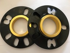 2 x 5mm BIMECC Nero HUB Distanziatori 10 x M14X1.5 Nero Bulloni Si Adatta Audi 57.1 5X112