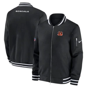 Cincinnati Bengals Nike Sideline Coaches schwarz durchgehender Reißverschluss Bomberjacke Herren Large - Bild 1 von 6