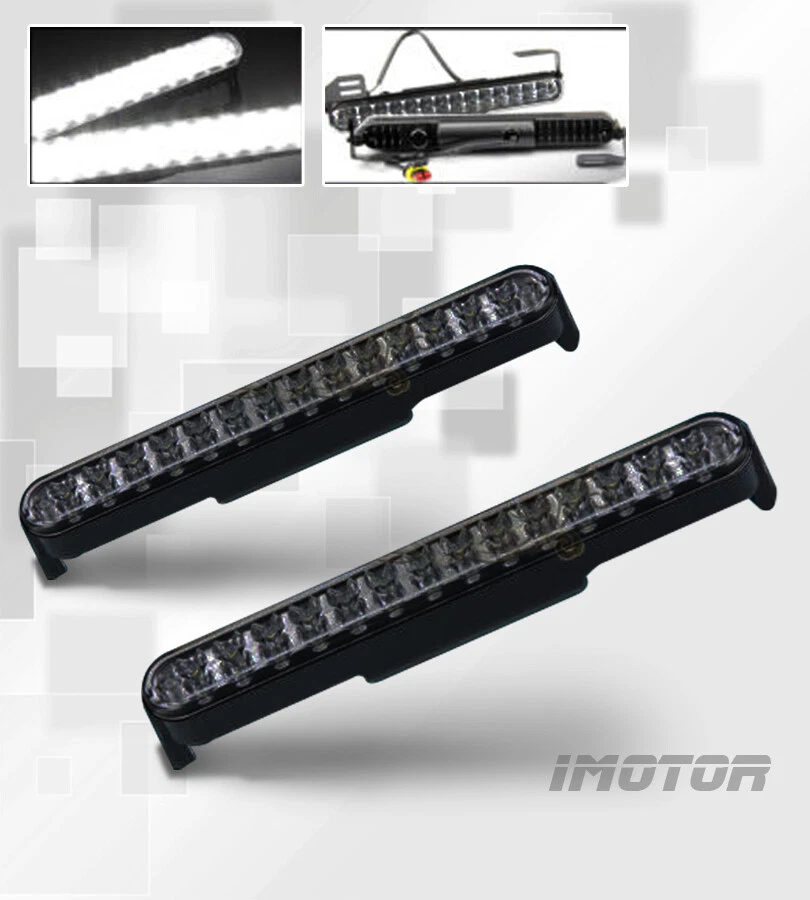 8.5" LED Black Housing Daytime Running Lights Lamps Pair w/28 Super White LED - Image 1 of 1