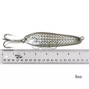 5 Unzen Angellöffel Jigs mit Drillinge Haken Casting Metall Trolling Köder Silber Chrom - Bild 1 von 1