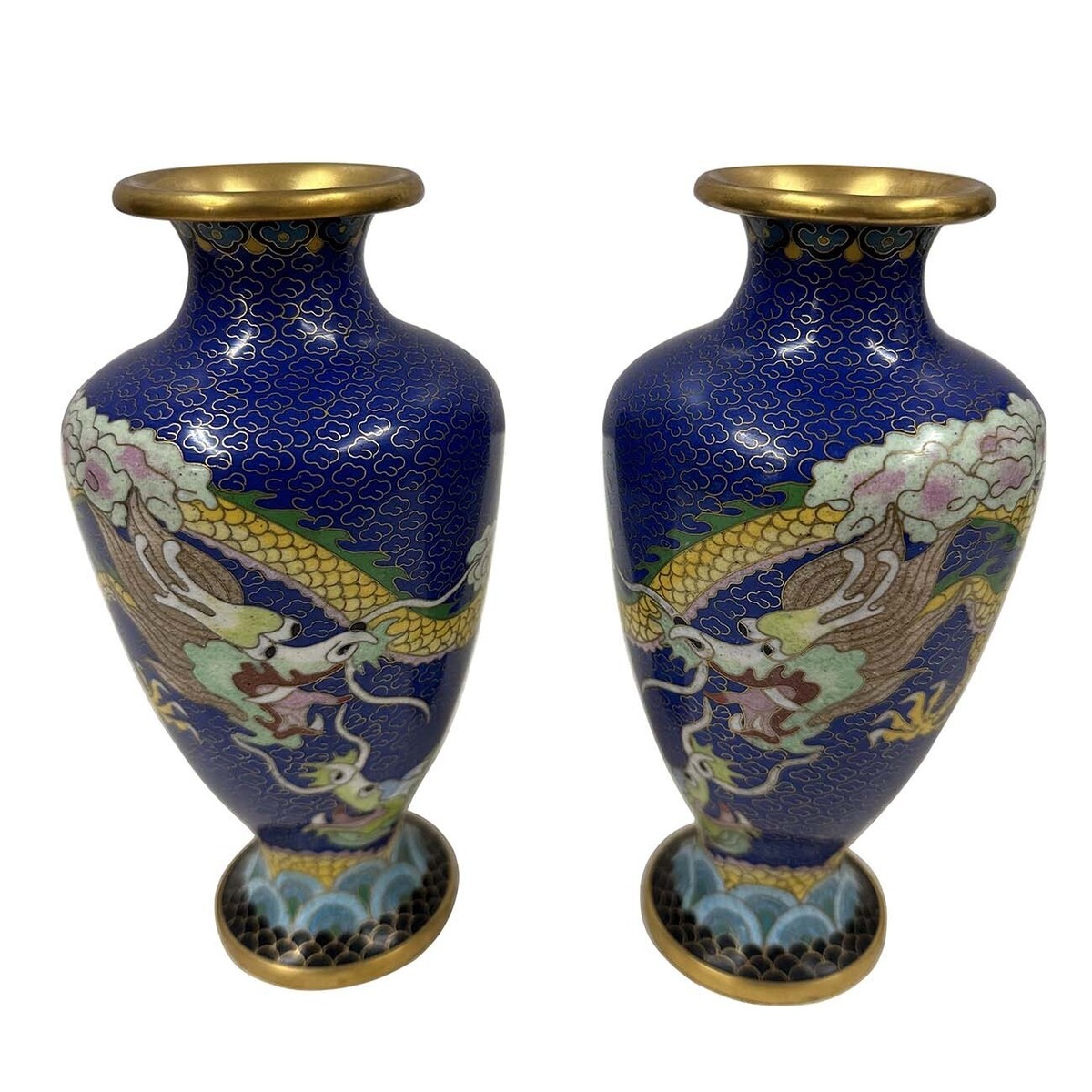 亚洲古董景泰蓝龙在中国古董花瓶| eBay