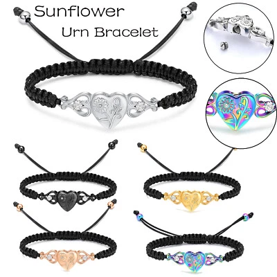 Sumflower Cremation Bracelet for Ashes Adjustable Memorial Cremation Urn Bangle - Image 1 of 4