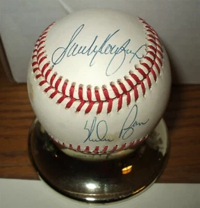 SANDY KOUFAX, NOLAN RYAN & BOB FELLER SIGNED NO-HIT KINGS AL BASEBALL - JSA LOA - Picture 1 of 11