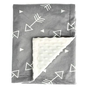 Baby Blanket Super Soft Minky with Double Layer Dotted Backing,Little Grey Arrow - Picture 1 of 5